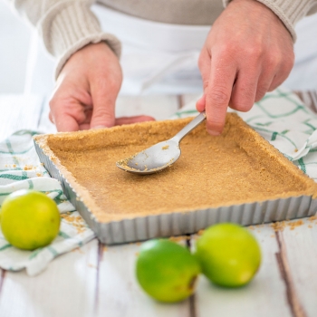 Obstkuchenform Quadrat mit Hebeboden - 21cm